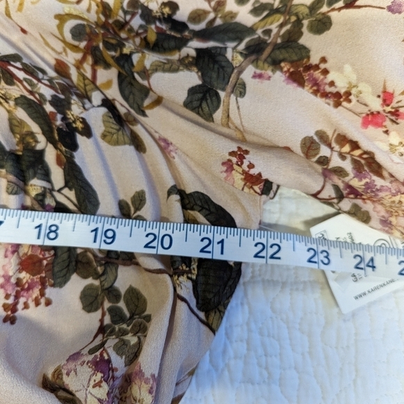 KAREN Kane Pink Floral Tiered Midi Dress XL Spring Poof Sleeve Feminine Romantic - Picture 11 of 16